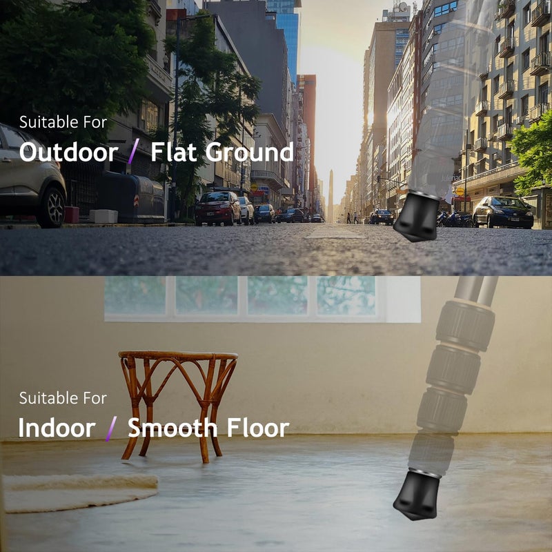 Rigych 6 Pcs Tripod Spike Feet 1/4-20 Thread Rubber Feet Anti-Slip & Stainless Steel Spike Tripod Feet Replacement Parts - Image 3